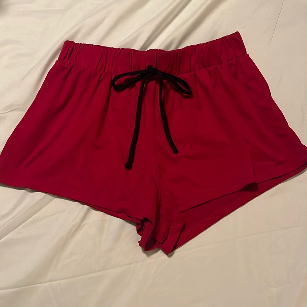 Red pajama shorts